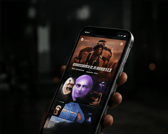 A phone showing campaign content during a live moment